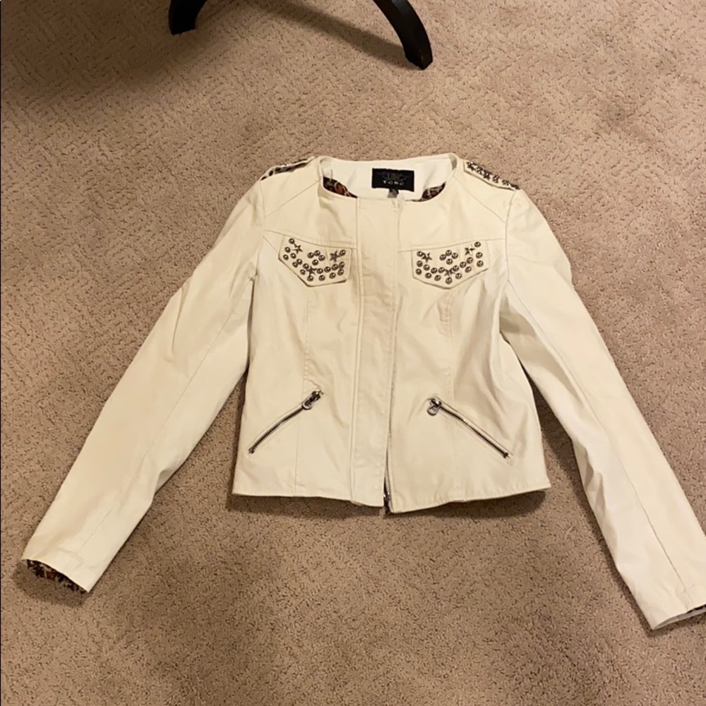 Cream leather jacket
